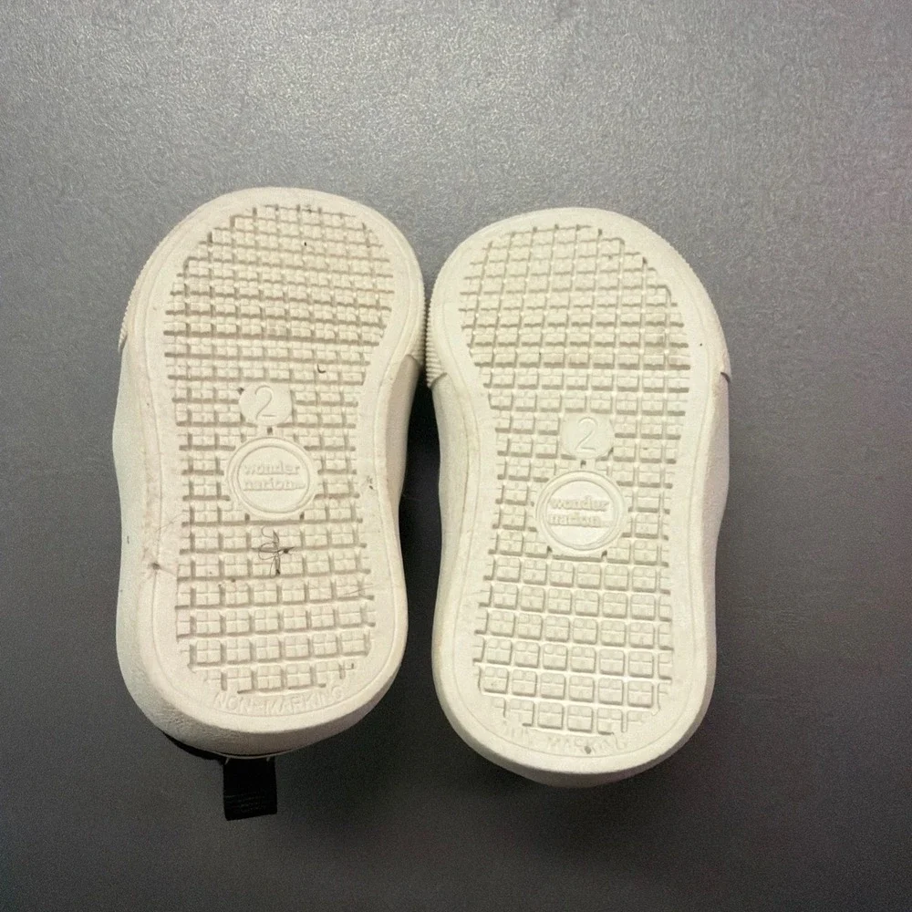 Wonder Nation Baby Boys Black Canvas Slip On Sneakers Memory Foam Size 2